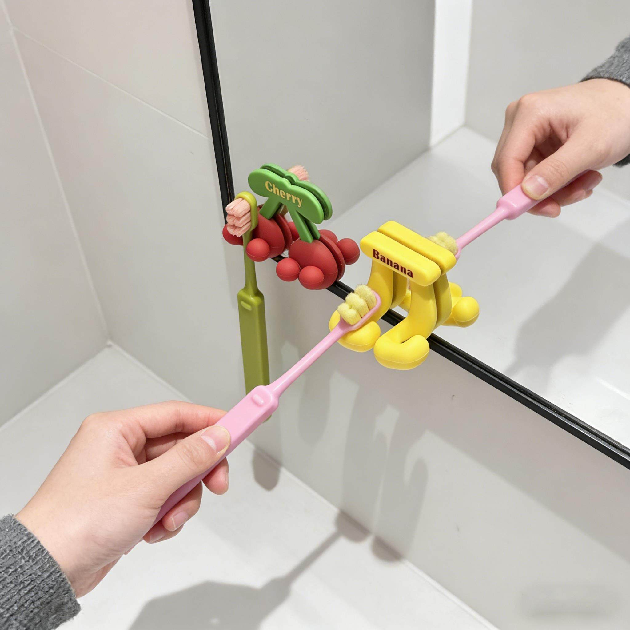 牙膏牙刷置物架高级感水果壁挂式免打孔家用卫生间牙具收纳放置架