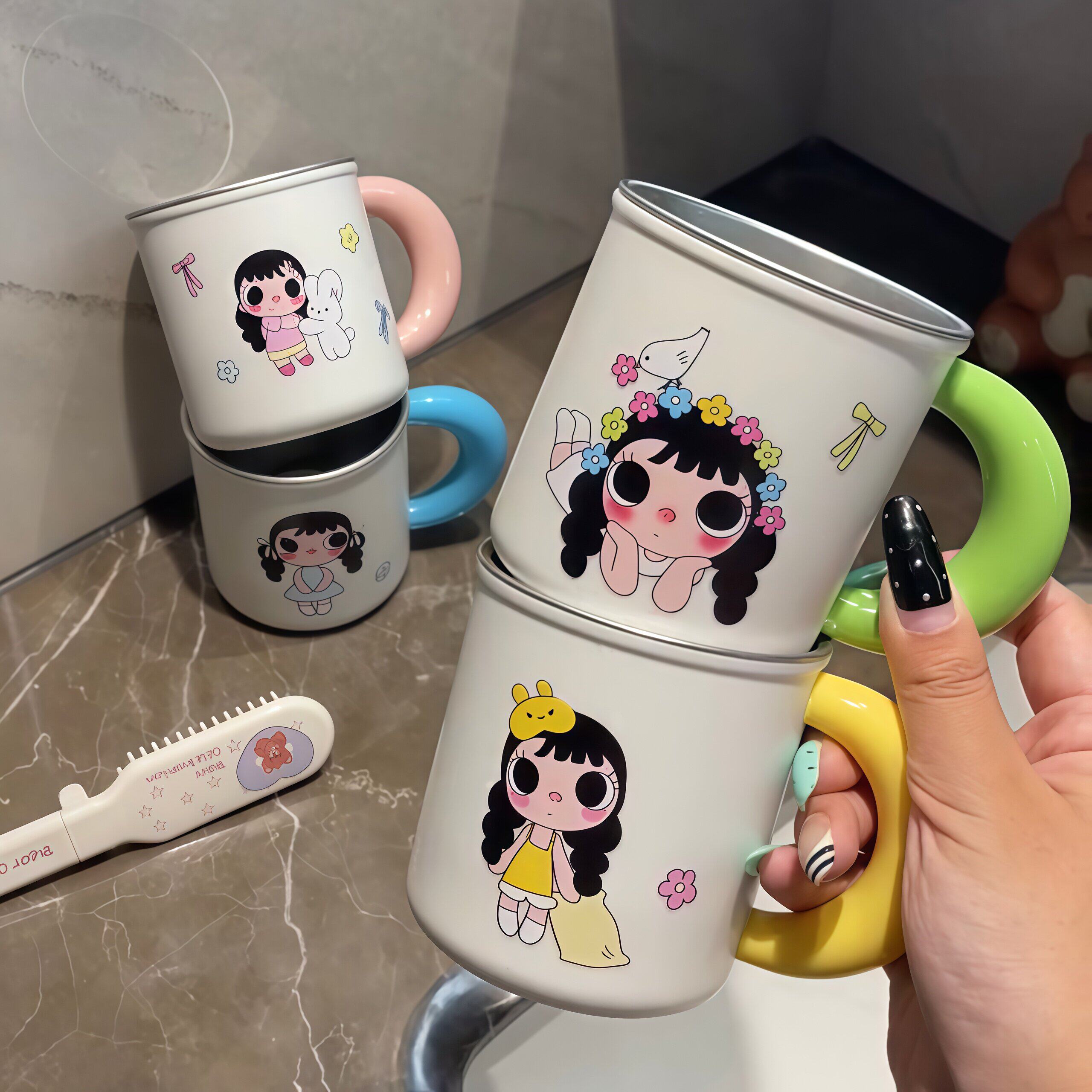 小玉316不锈钢洗漱杯家用不发霉牙杯多功能抗菌牙刷牙膏收纳杯子