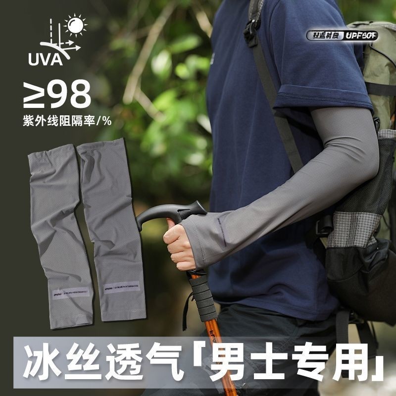 防晒袖套男夏季冰丝薄款护手臂紫外线开车骑行户外宽松透气冰袖女