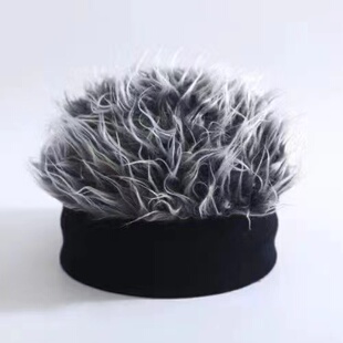 假发男短发帽子假发一体女秋冬季地主帽男女抖音网红街头流氓帽