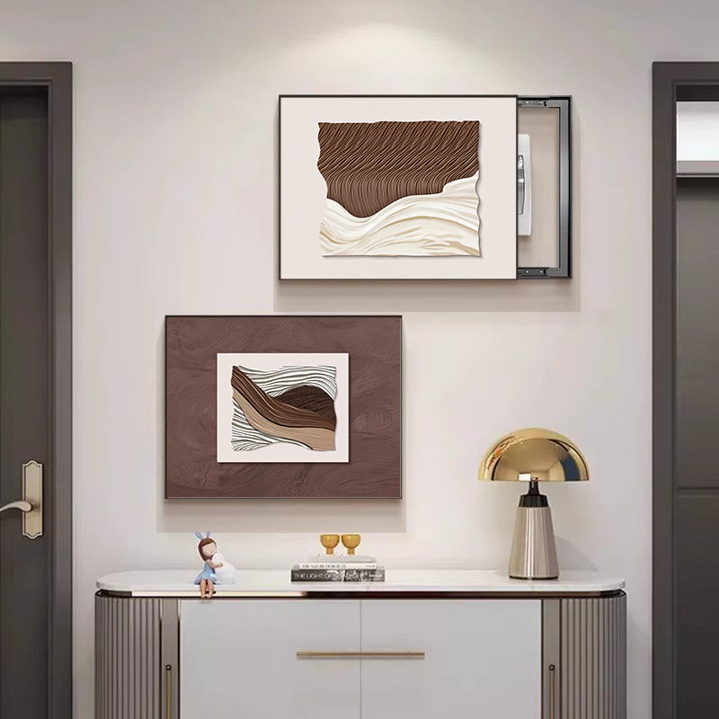 现代简约电表箱装饰画抽象遮挡配电箱挂画电闸箱组合壁画开关盖板