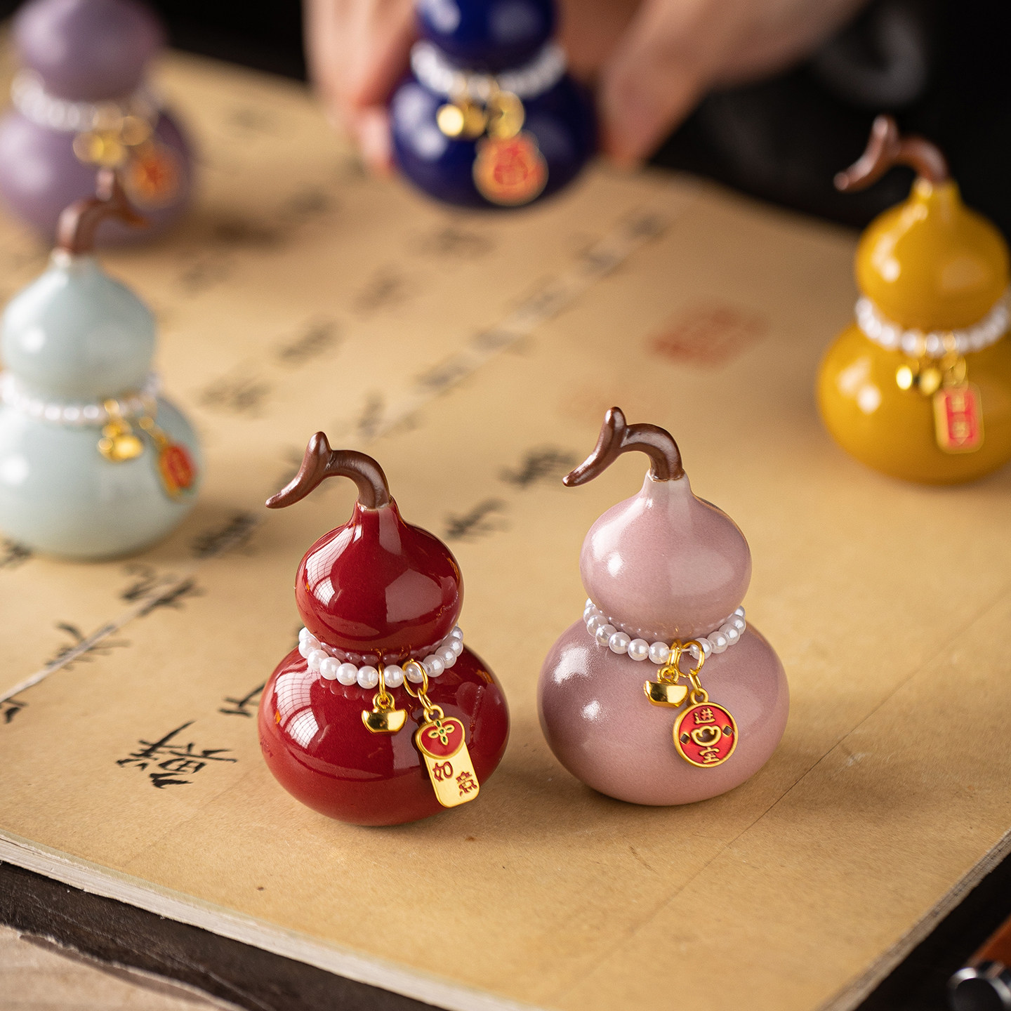 创意陶瓷葫芦摆件福禄茶宠