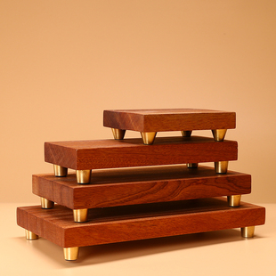 花梨沙比利木底座摆件工艺品花瓶佛像奇石花盆长形木雕托刻字定制