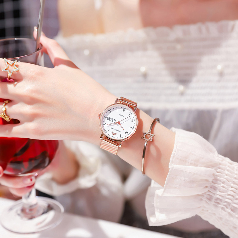 手表女简约气质初高中学生防水时尚ins风公务员考试专用静音女表