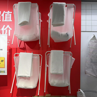 宜家加尔带架洗衣袋衣服折叠收纳篮筐脏衣篓浴室置物架子国内代购