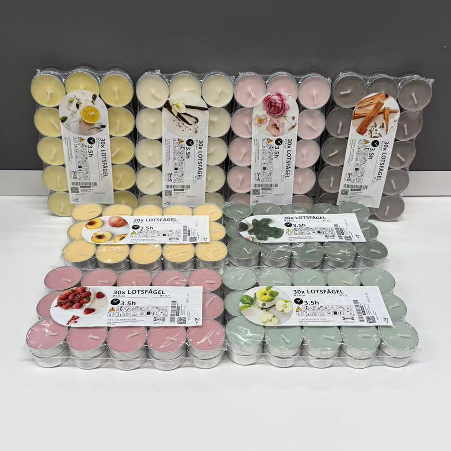 宜家洛兹法格香味小圆蜡烛无烟香薰烛光气氛节日聚会婚礼生日酒店