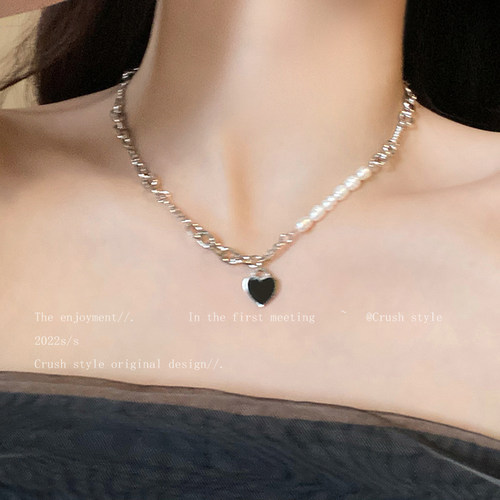 巴洛克淡水珍珠爱心项链女