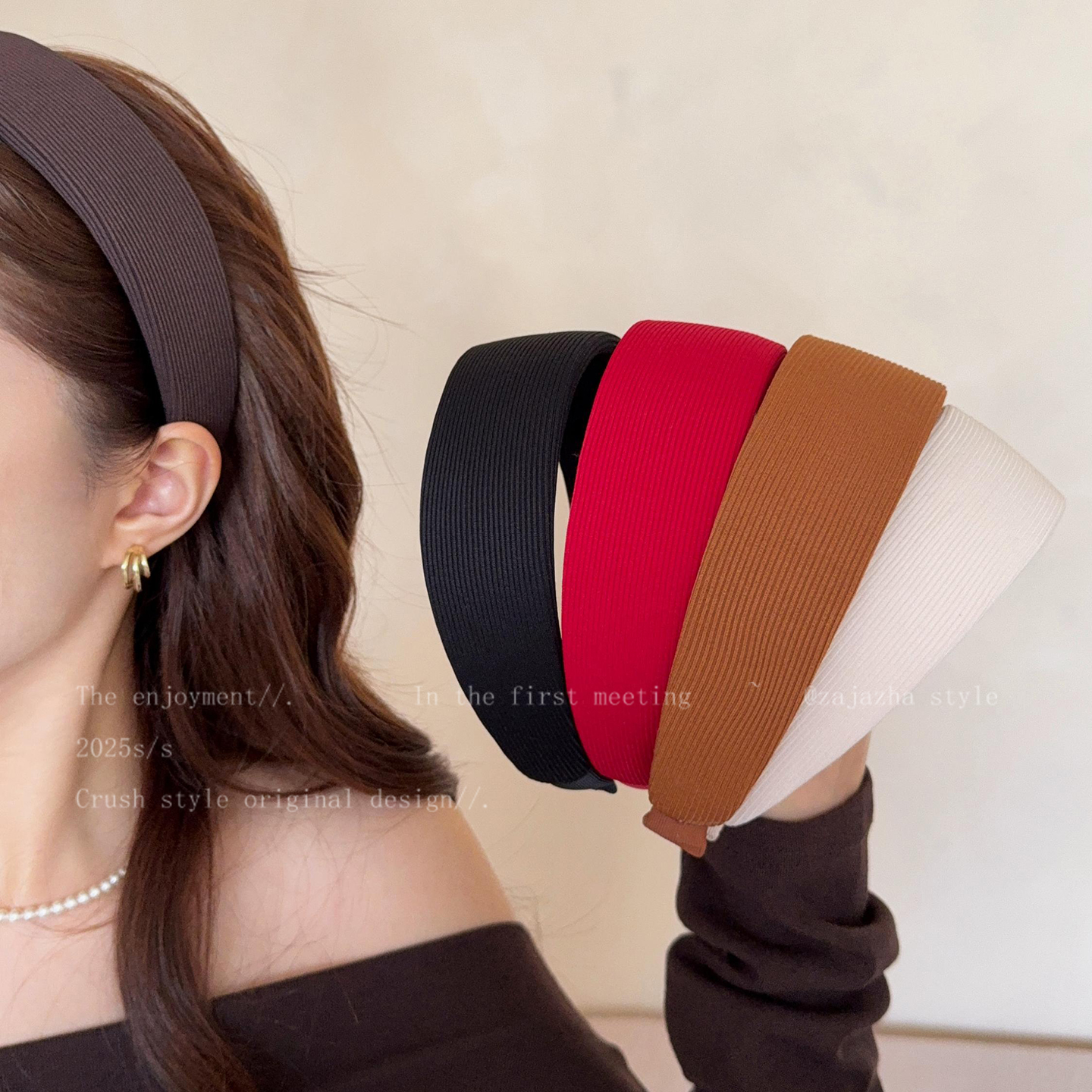 韩系百搭气质宽边发箍女日常