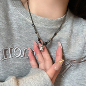 新中式 国风醒狮串珠项链女款 复古轻奢小众卫衣链吊坠甜酷中古配饰