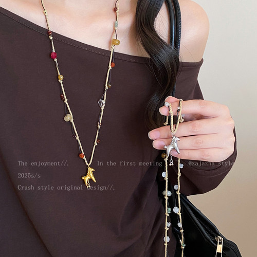 2025新款马上有钱编织绳项链女