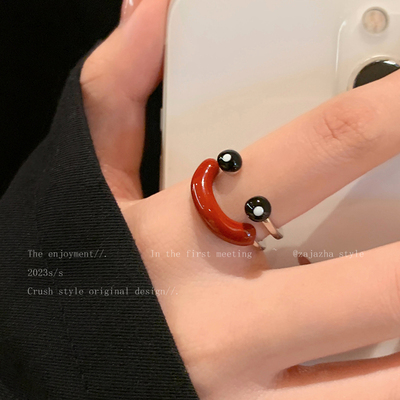 开心一下叭~丑萌可爱笑脸戒指