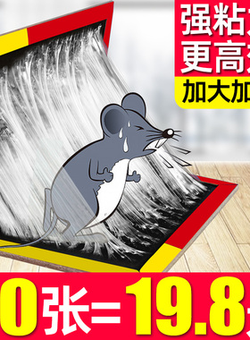 强力粘鼠板捉抓粘大老鼠贴沾胶灭捕鼠神器驱正品家用黏10张装