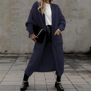 Sweater Size Loose Pocket Large Knitted Women