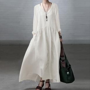 fashion dress casual neck sundress women long autumn