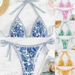 strap two shell sexy piece handmade swimsuit