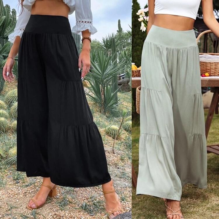 pants womens trousers loose stitching linen and cotton leg