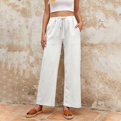 springsummer mens casual beach solid color loose elastic