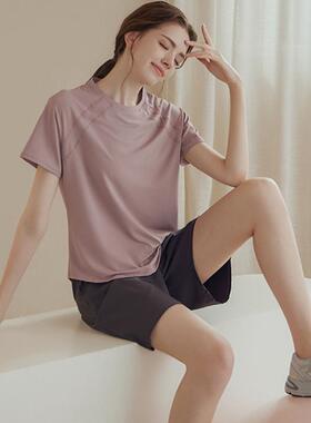 Loose quick-drying sports tops for women short-sleeved