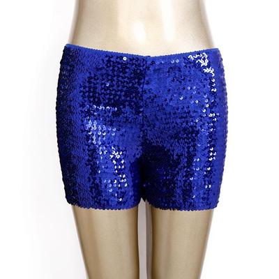 Hot Womens Slim Street Pants Sequin Shorts Waist Elastic