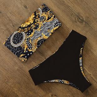 Bandeau Bikini Two Swimsuit Sexy Shoulder Piece Womens One