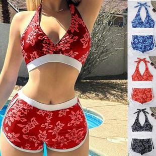 piece two swimsuit sports boyshort Womens digital bikini