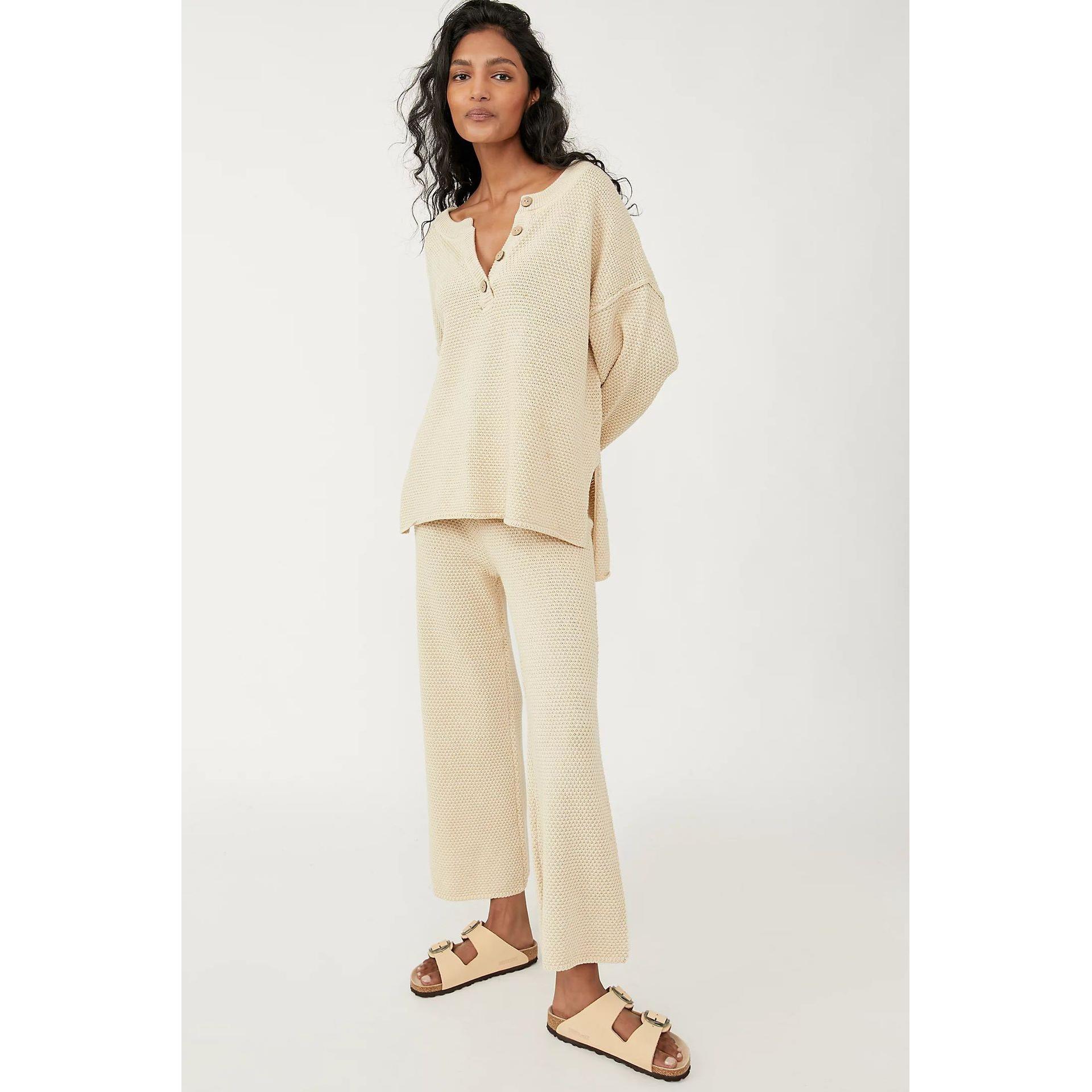 womens fashion solid color neck long casual button loose