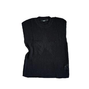 sweater tops oversize retro blue spring out neck star