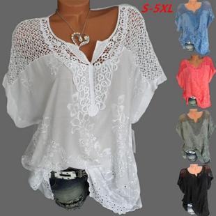 short lace embroidered shirt sleeved womens Fashionable bat