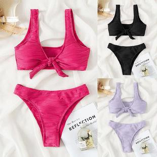 Lace Swimsuit Swimwear Bikini Set Hot Gathered Small