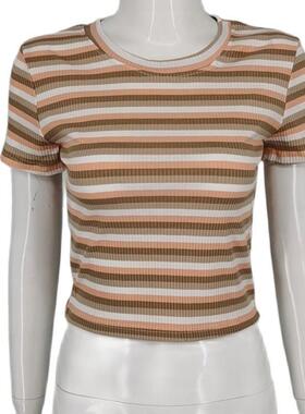 rainbow T-shirt high-waisted for short-sleeved