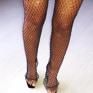 socks thigh heel-strap toe pointed sequins clear knee the