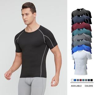 Mens tights short-sleeved sports running training clothes