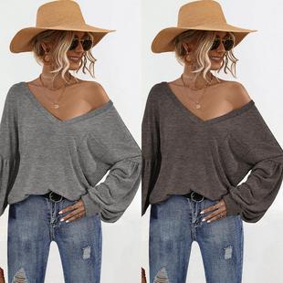 lantern colorful Womens sweater cotton pocket sleeves