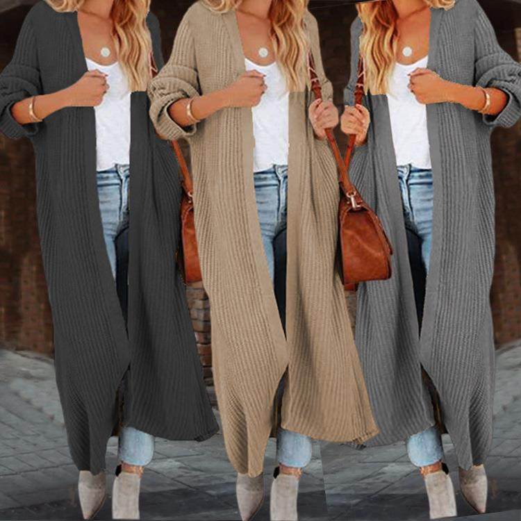 solid sweater color cardigan loose oversized front cardigan
