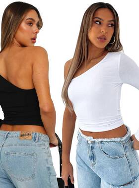 women gyaru crop tops long tees aesthetic off shoulder