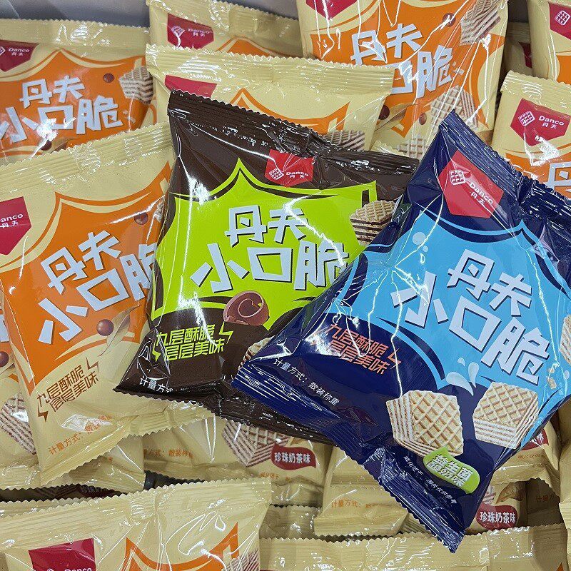 新品小口脆威化饼干珍珠奶茶味巧克力味益生菌酸奶味500g散称