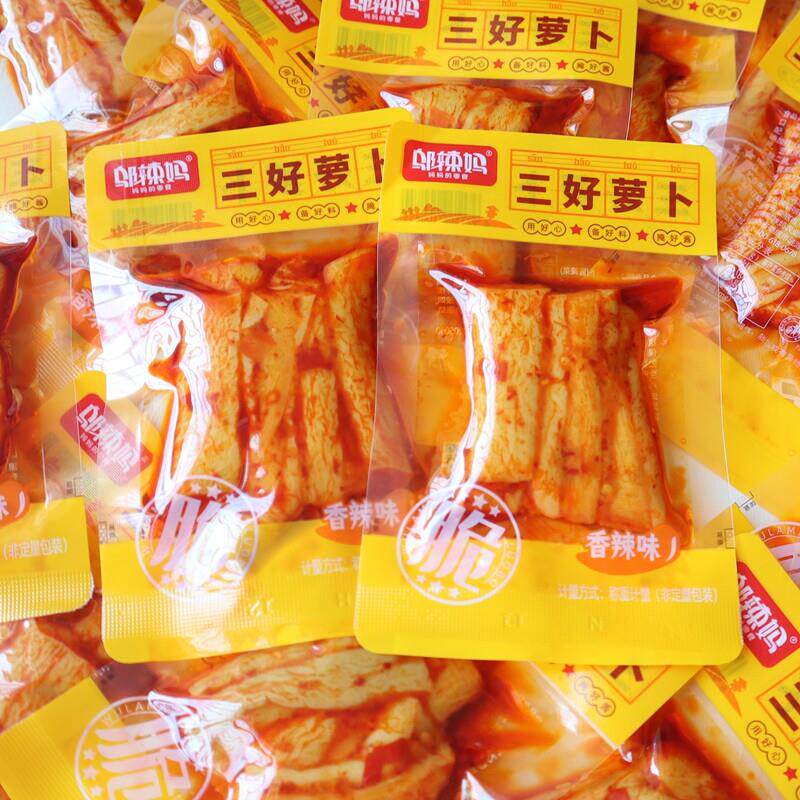 新货邬辣妈三好萝卜香辣响脆酱菜泡菜萝卜条休闲零食品小菜散称小