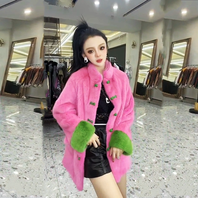网红2025年冬季皮草外套时尚整貂