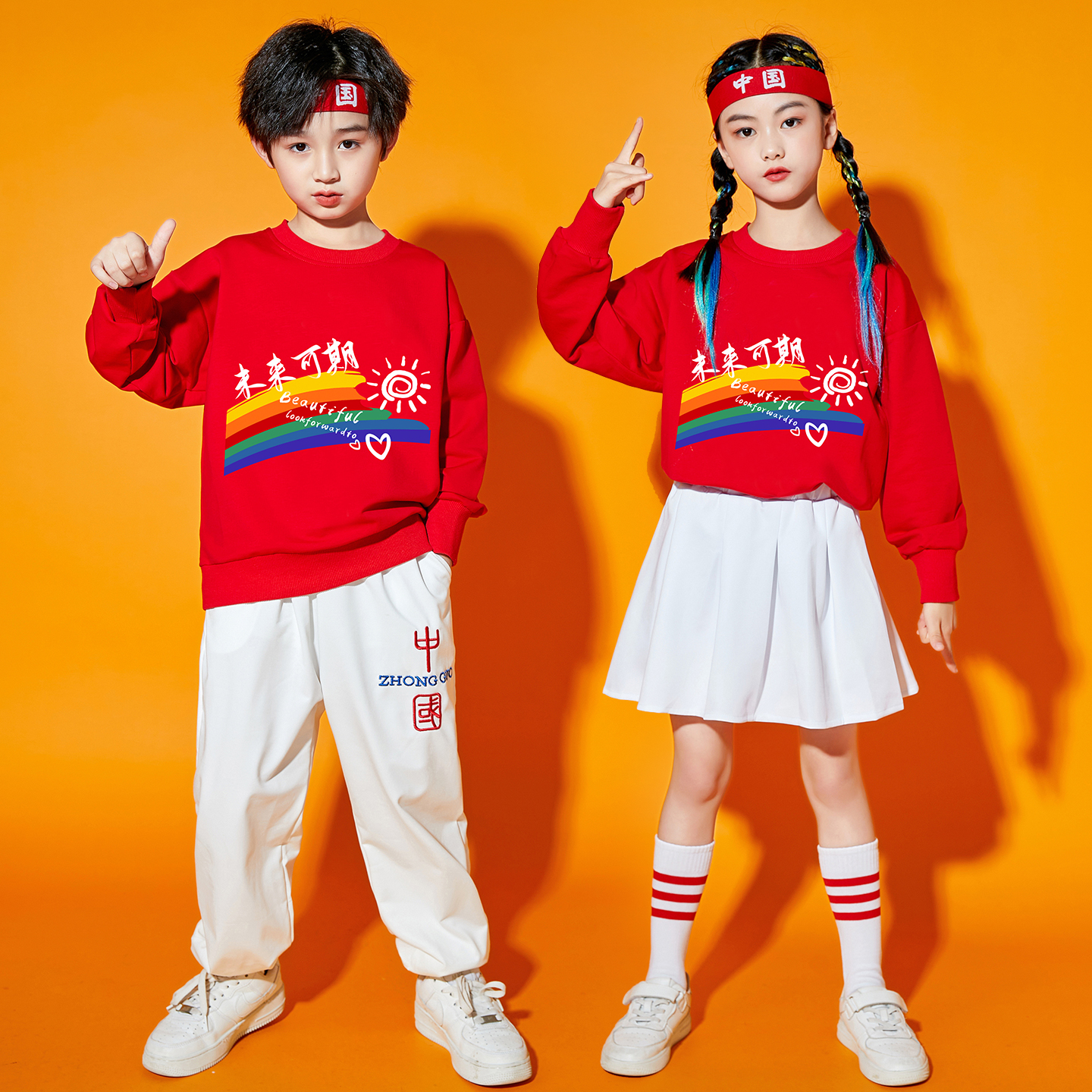 男女童嘻哈街舞儿童啦啦队演出服