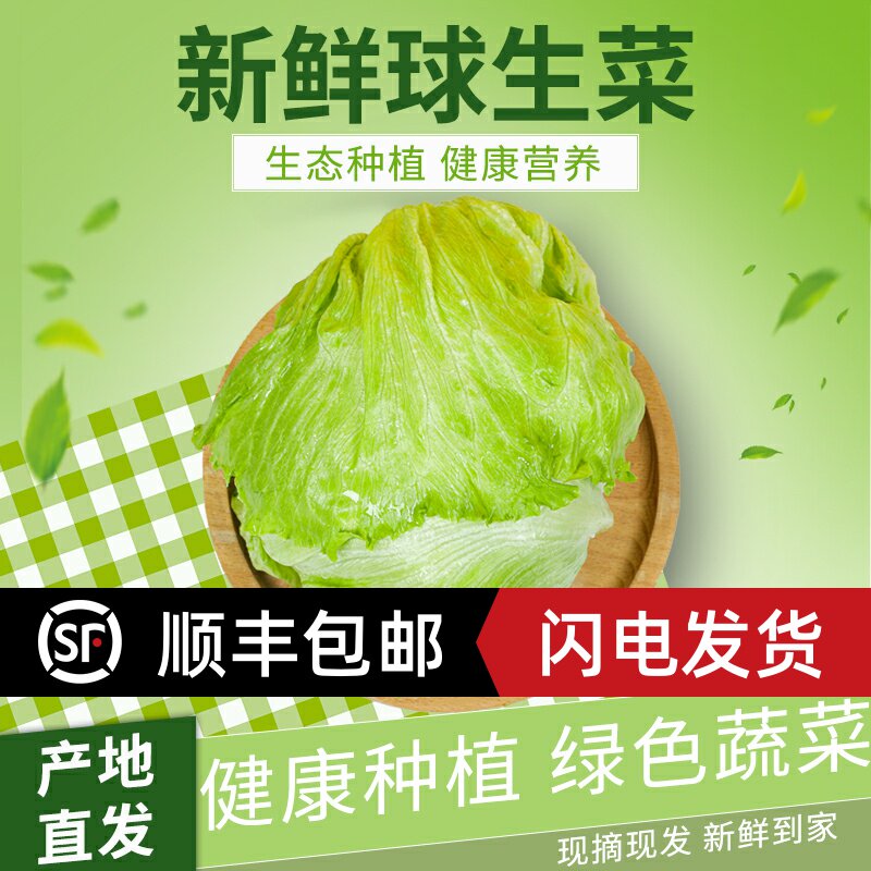 20斤装 包邮 汉堡用球生菜西餐新鲜蔬菜沙拉食材结球形圆型西生菜