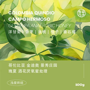 有容乃大25产季哥伦比亚金迪奥景秀庄园瑰夏酒花厌氧蜜处理咖啡豆