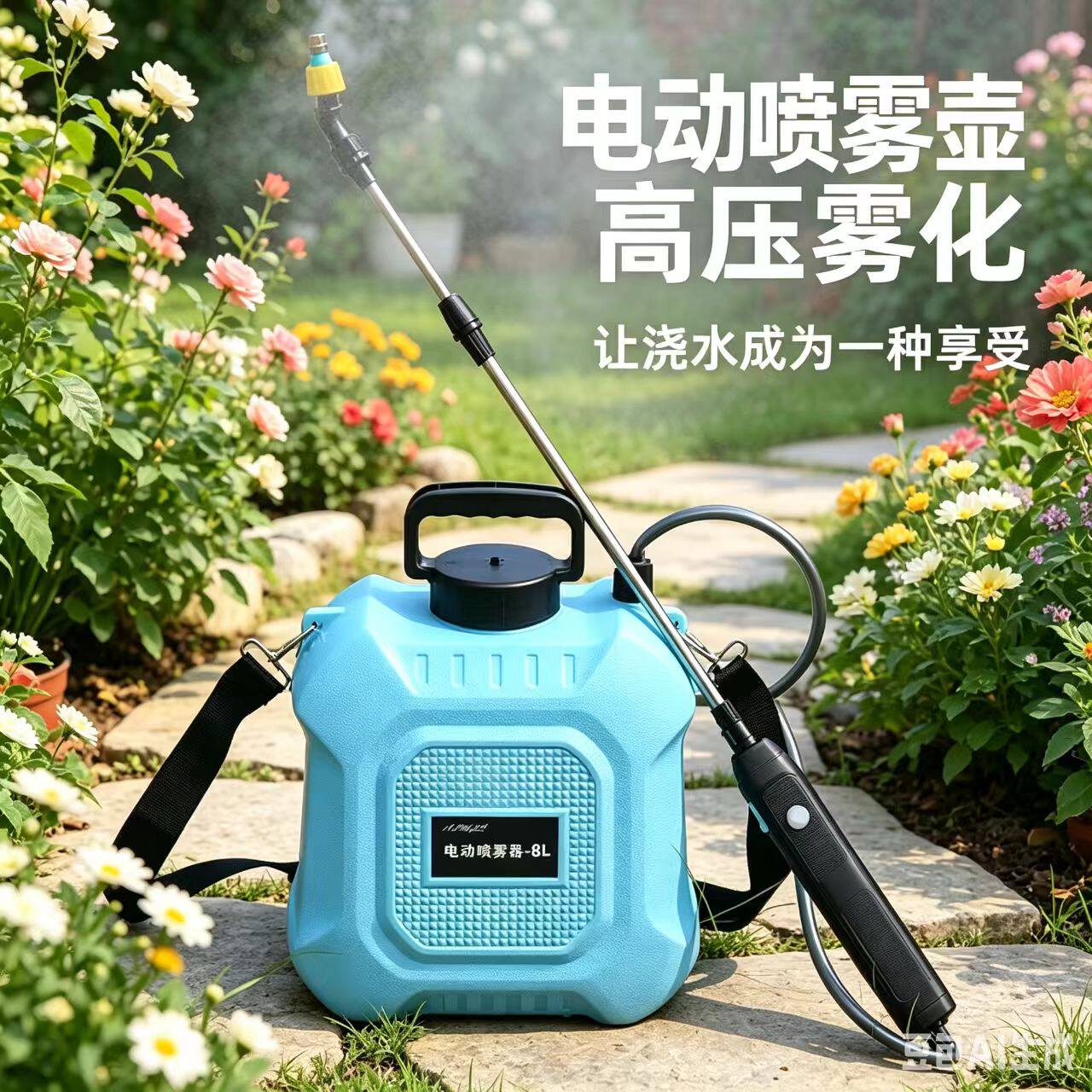 电动喷雾器农用喷壶家用小型浇花消毒高压打药机喷洒雾化浇水神器 - 实物图