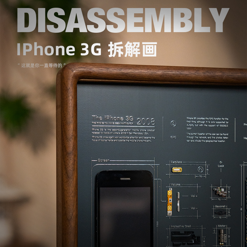 [小西设计所] iPhone3G新款现代装饰画手机装裱拆解PCB镀锡相框