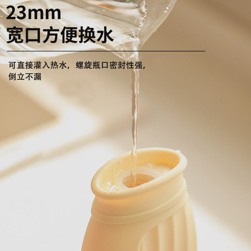 硅胶热水袋注水防爆暖水袋小暖手宝卡通可爱加热毛绒暖手袋灌水
