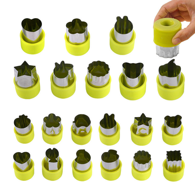 20件套430不锈钢蔬菜卡通动物jiayo压花器蝴蝶面模具全护手饼干模