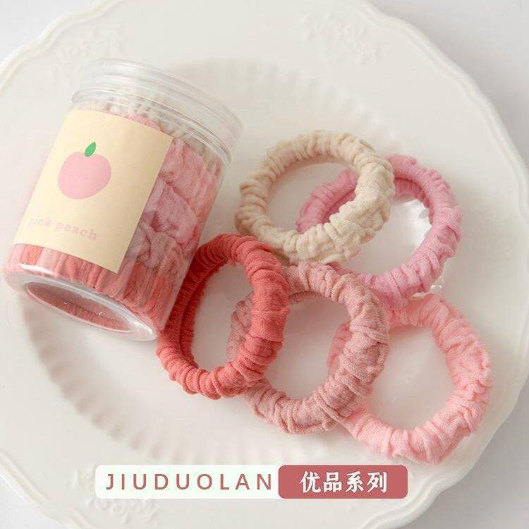 马卡龙色少女毛巾圈发饰