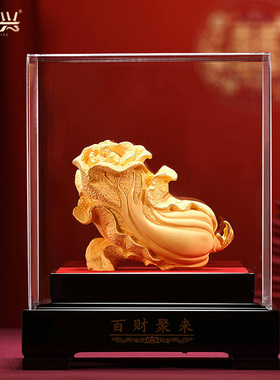 招财白菜摆件绒沙金工艺品客厅酒柜中式装饰品店铺开业乔迁礼品