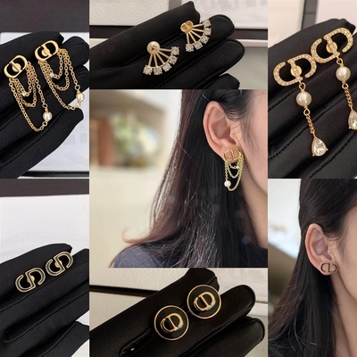 2025年新款潮CD珍珠流苏耳钉