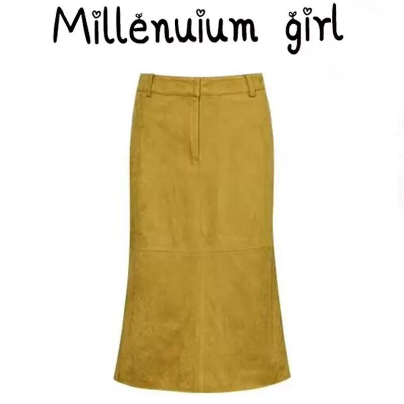 气质柔雾砂洗反直筒半身裙女秋冬新款简约高级感显瘦百搭中长裙潮