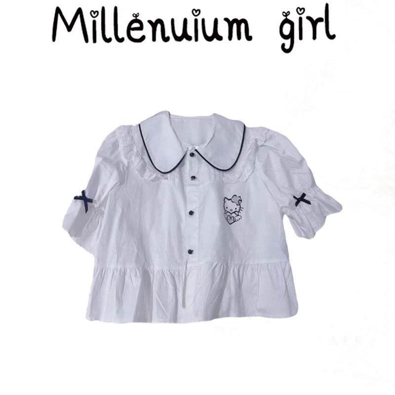 学院风少女百搭甜美短袖修身减龄